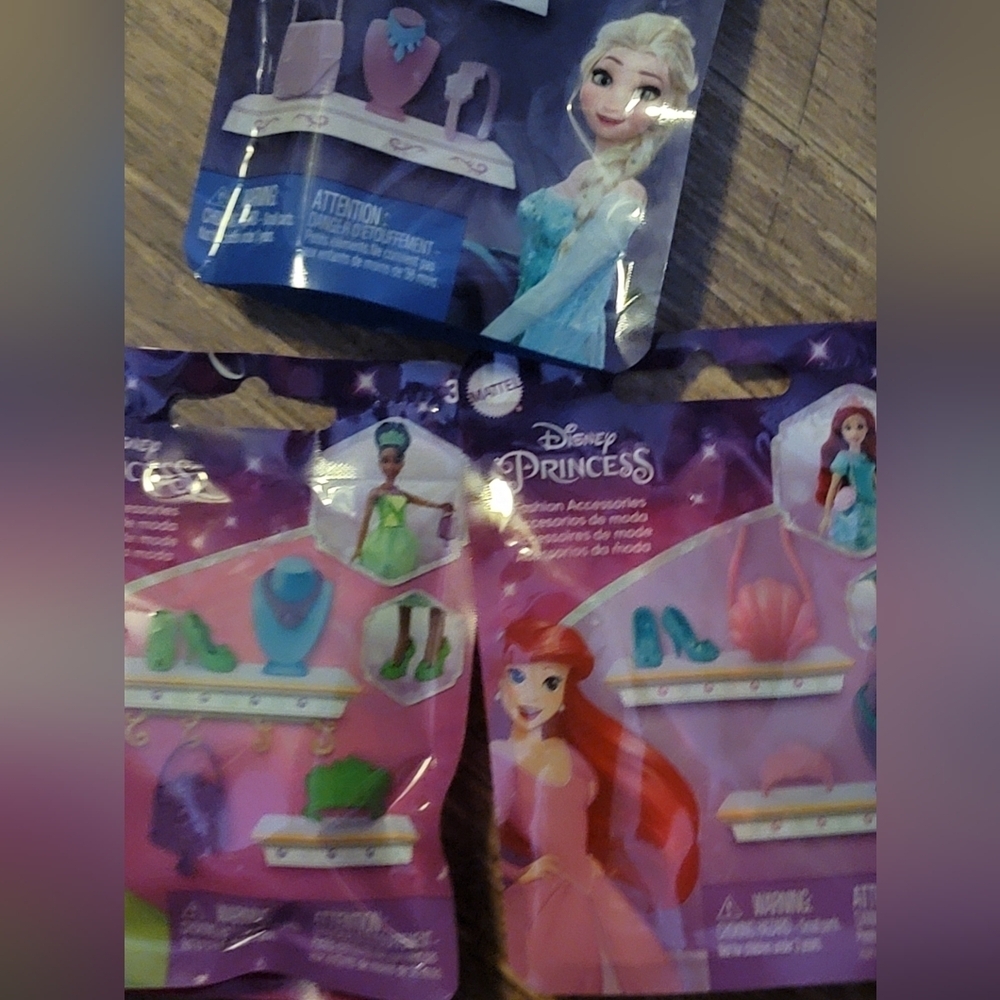 New Mattel Disney Princess Fashion Accessories Shoes Lot of 3 Ariel Elsa Tiana - Picture 2 of 5